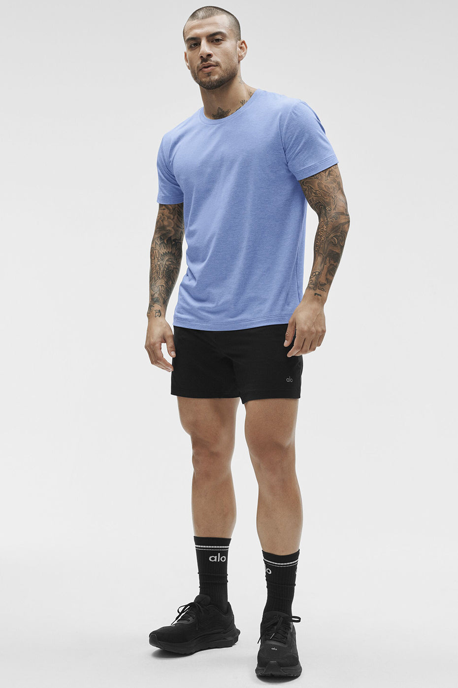 Conquer Reform Crewneck Short Sleeve - Provence Blue Heather