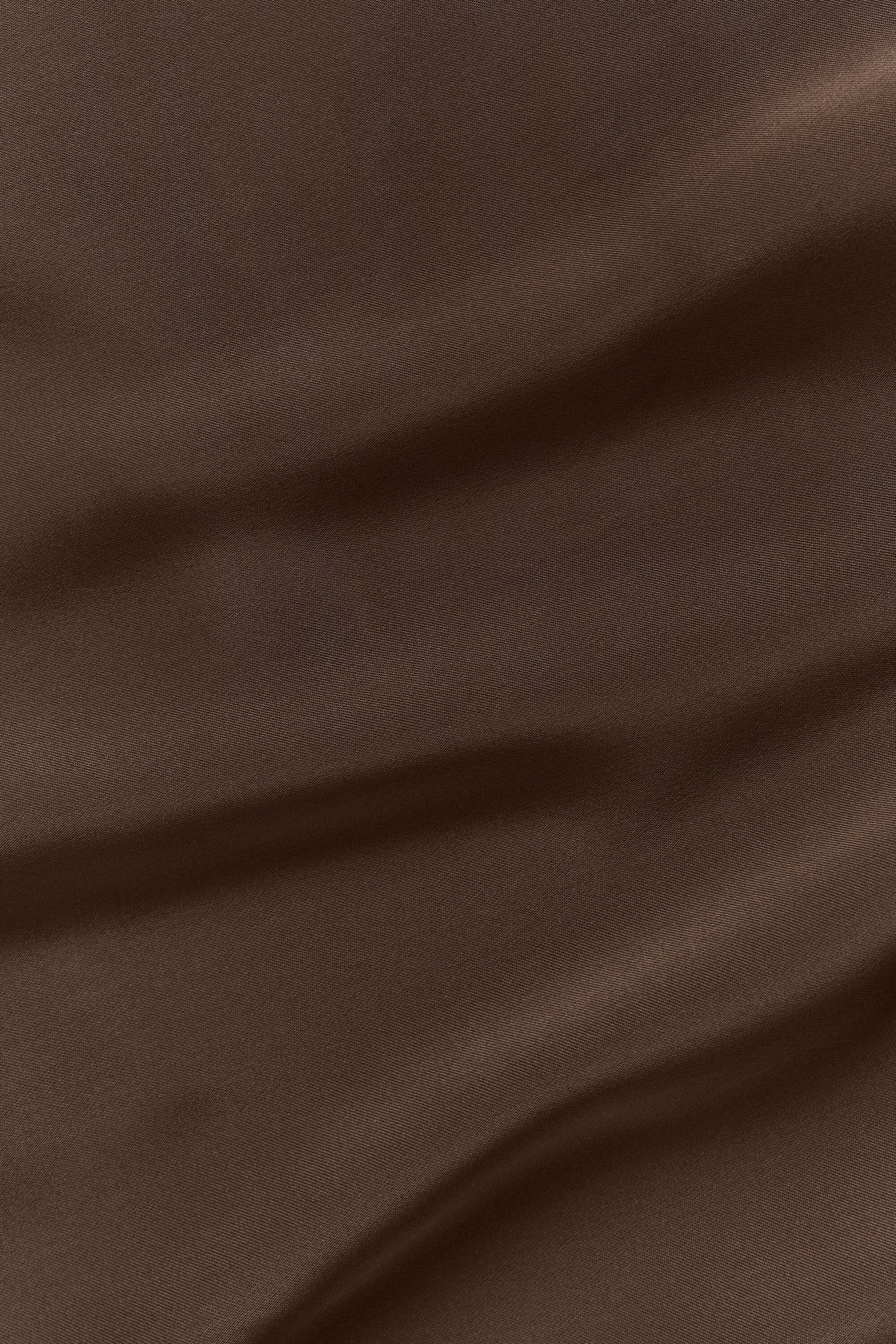 Satin Horizon Short Sleeve Button Up - Espresso