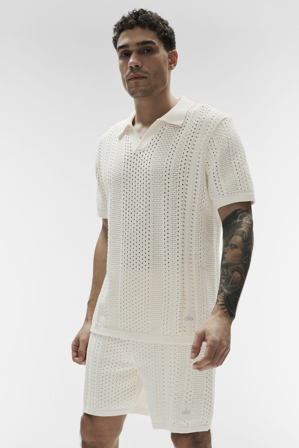 Coastline Knit Short Sleeve Polo - Ivory
