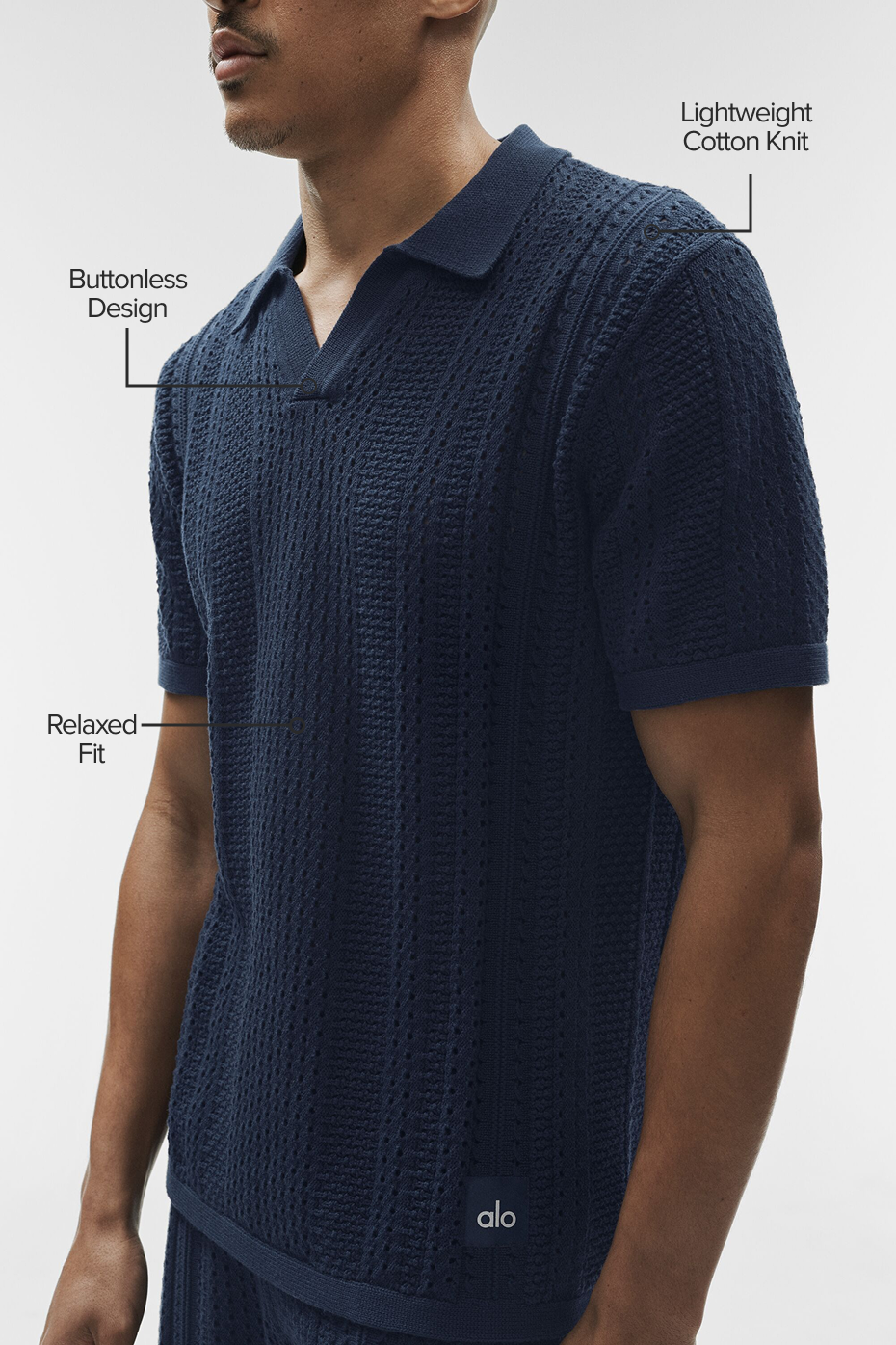 Coastline Knit Short Sleeve Polo - Navy
