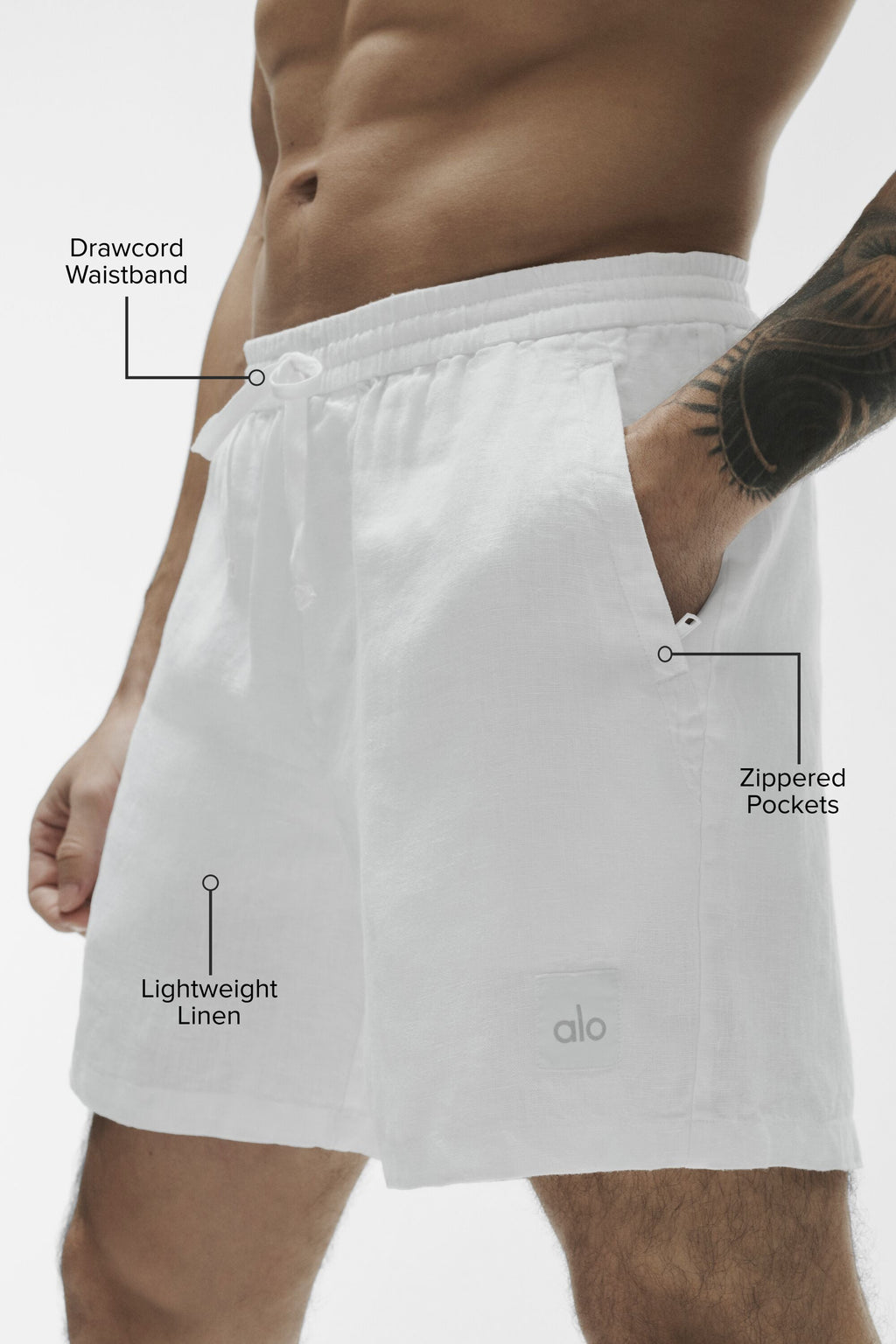 7" Linen Days Short - White