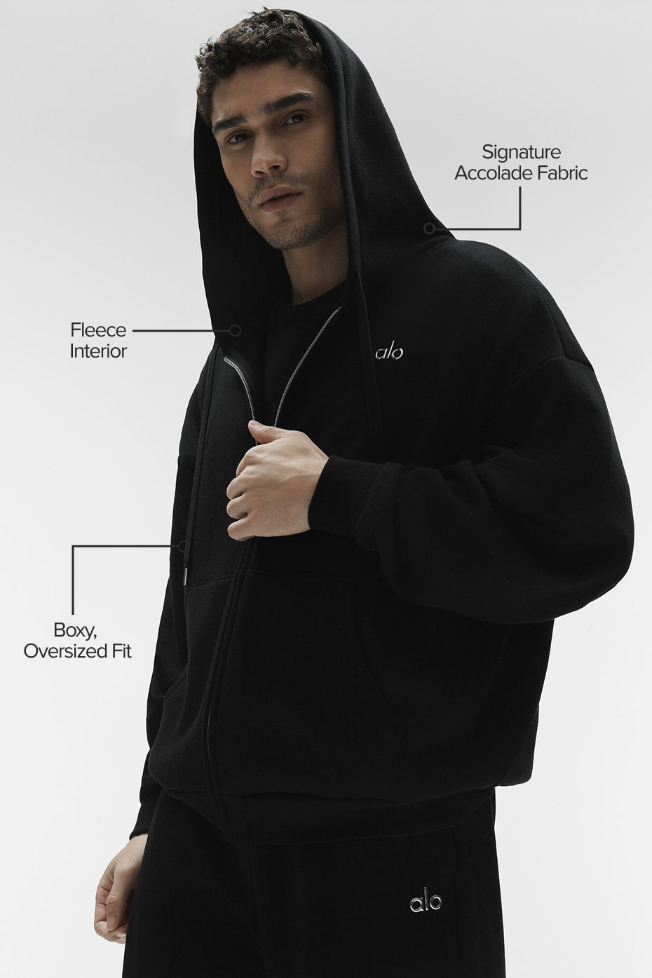 Accolade Full Zip Hoodie - Black