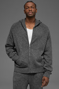 Wool Cashmere New Class Full Zip Hoodie - Platinum Grey