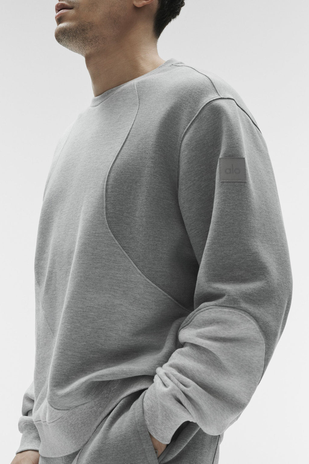Make Waves Crew Neck Pullover - Athletic Heather Grey Tonal
