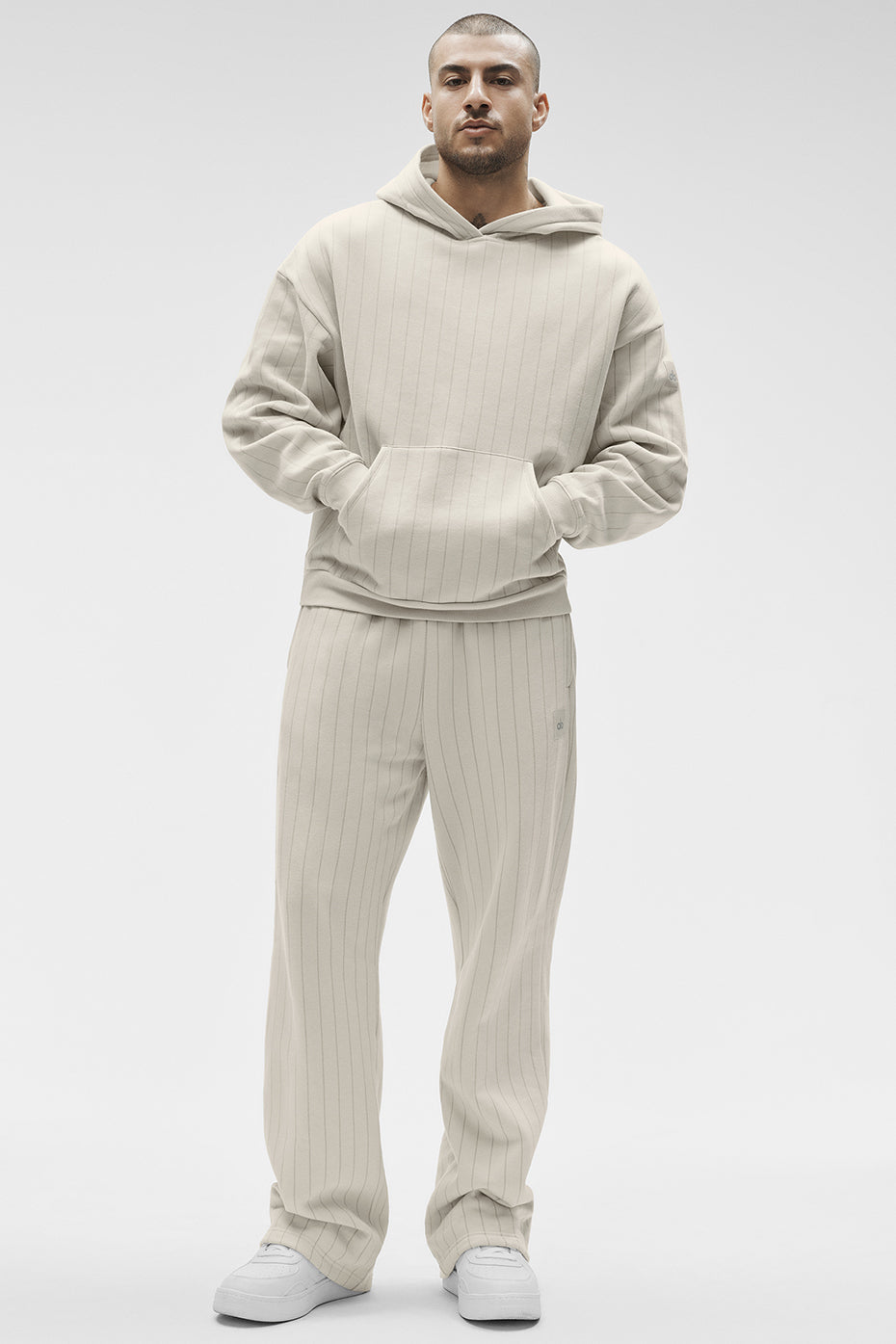 Pinstripe Hoodie - Bone Pinstripe
