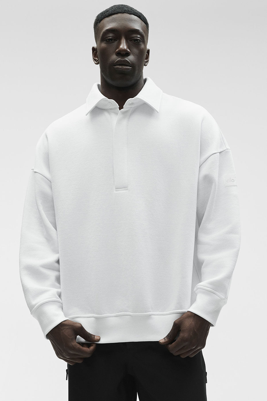 Take It Easy Long Sleeve Henley Pullover - White
