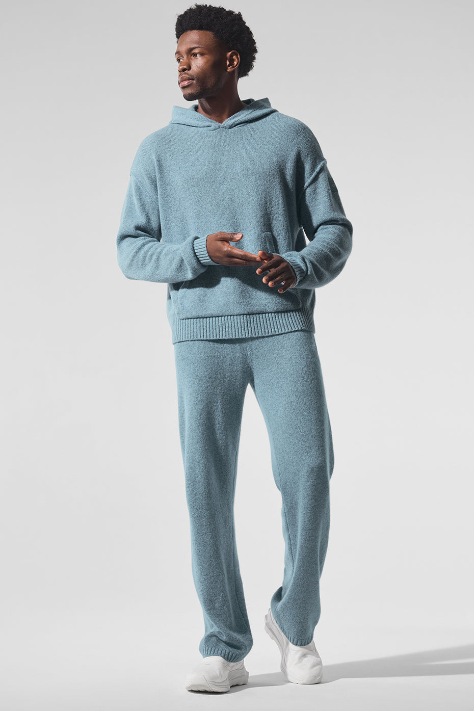 Wool Cashmere New Class Sweatpant - Celestial Blue Granite Heather