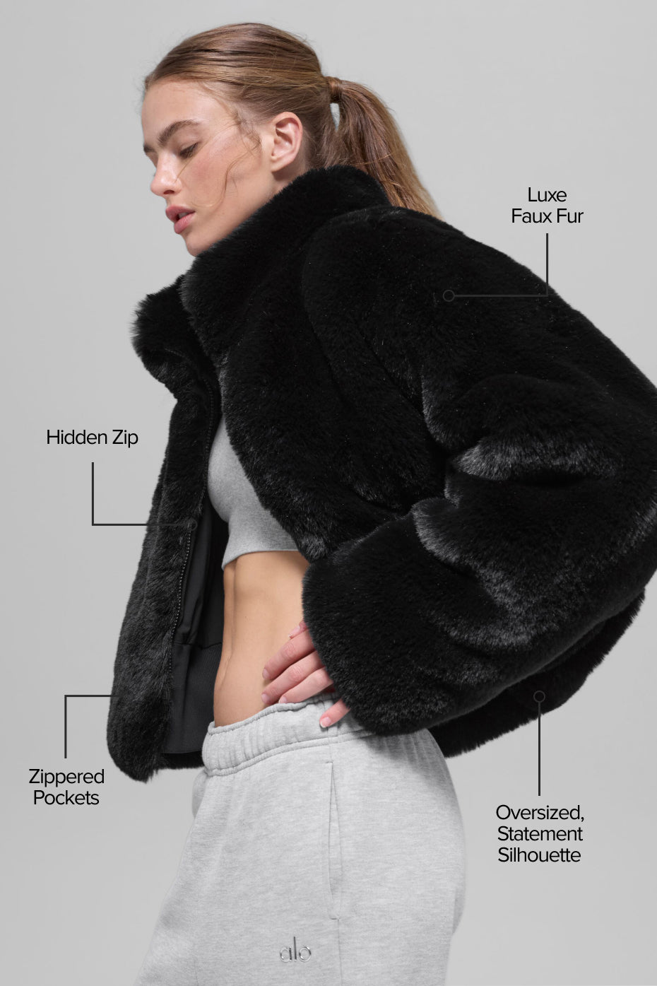 Faux Fur Allure Jacket - Black