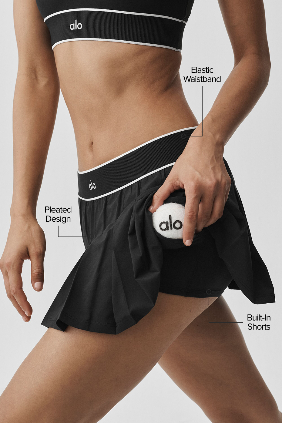 Low-Rise Amp It Up Tennis Skirt - Black