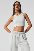 Seamless Delight High Neck Bra - White Heather